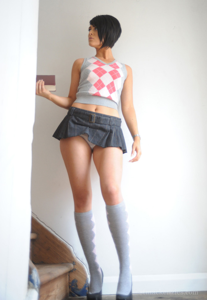 Sexy College Slut Strips On Stairs 03